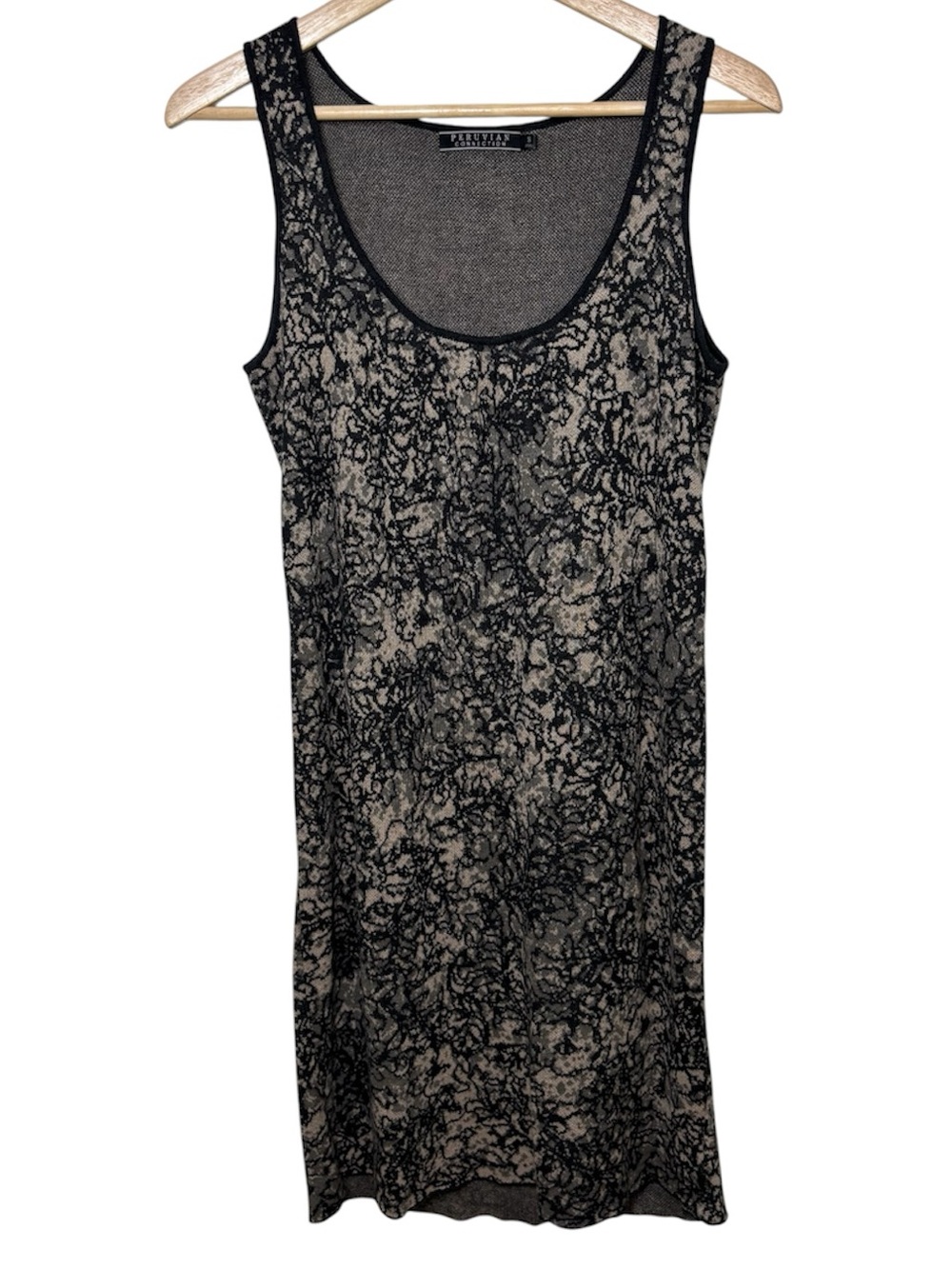PERUVIAN CONNECTION Sweater Dress Small Sleeveless 100% Pima Cotton Forest Fairy